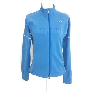 Nike Front Zip Lightweight Workout Jacket Blue